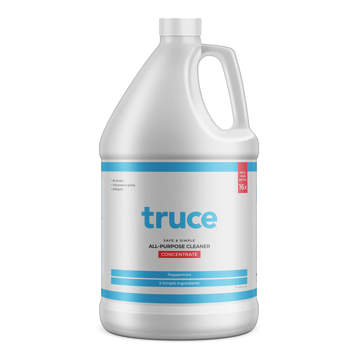 Truce All Purpose Cleaner 1 Gallon – Cuts Grease, Anti-septic, Kid and Pet Safe, Cruelty Free, Made in The USA – Peppermint (128