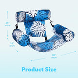 Sloosh Pool Floats Chairs Adult,Inflatable Pool Lounge,Plant Pattern Floating Mat Hammock,Blow up Water Chairs Noodles rafts for Party Summer Water Beach Fun