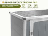 41 Cu.Ft Horizontal Outdoor Storage Box Plastic Shed, Trash Can Sheds Weatherproof Resin Shed with Floor Thickened & Gas Spring & Lockable Doors for Tools, Lawn Mower Storage