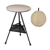 folding desk,Foldable Picnic Table Camping Folding Table,Outdoor Round Table Small Tea Coffee Table,Lightweight Beach Table Patio Dining Side Table,Fishing Tent Garden Table with Mesh Pocket