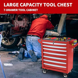 Rolling Tool Chest, Metal Tool Box with 5 Drawers, Lockable Garage Storage Cabinets Sliding Tool Drawer Cart on Wheels Toolbox Organization Workbench for Workshop Warehouse Repair Shop