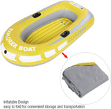 Inflatable Kayak Boat, Heavy Duty Inflatable Canoe Yellow Inflatable Kayak with Two Paddle Mounts Double Valve Design for 2 Person PVC Air Boat