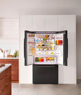 Bosch – 800 Series 21 Cu. Ft. French Door Counter-Depth Smart Refrigerator – Black stainless steel