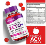 (3 Pack) Asante Keto ACV Gummies for Weight Loss Apple Cider Vinegar Vitamin B12 (180 Gummies)
