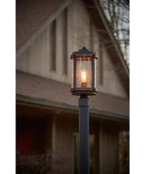 Kichler Barrington 17.85-in H Distressed Black and Wood Post Light