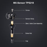 Autel TPMS Sensor MX-Sensor TPS218-315MHz+433MHz 2 in 1 Dual Frequency Replaced OEM Tire Pressure Sensor Universal Programmable Screw-in Sensor Sets of 4 (Rubber Valves)