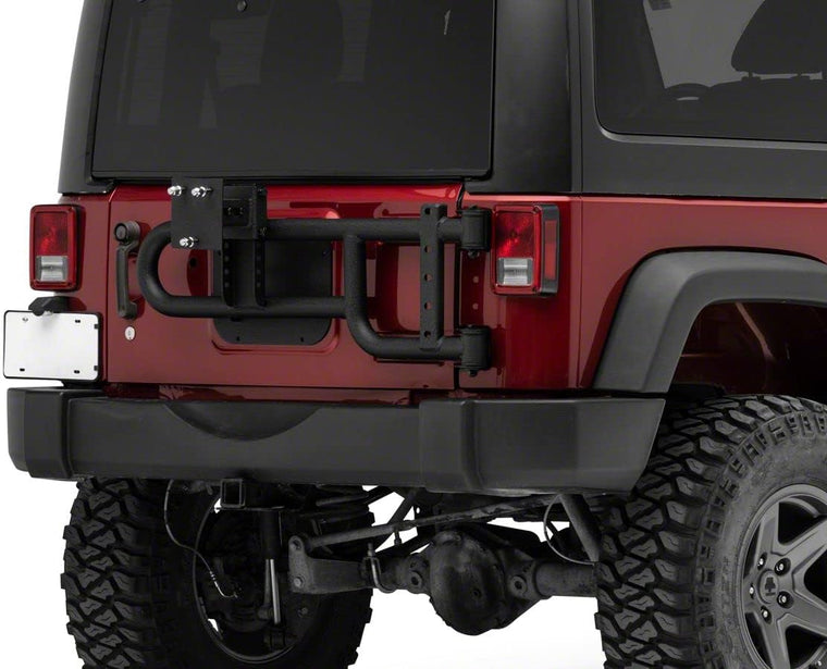 Redrock 4×4 HD Tire Carrier Compatible with OEM Tail Gate Compatible with 07-18 Jeep Wrangler JK