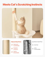 VEVOR Large Cat Tree with Litter Box Enclosure, 55.12 inches Tall, 2-in-1 Cat Tower, Multi-Level Cat Condo Furniture with Perches, Sisal Scratching Posts, Hammock, Big Kittens House for Indoor Cats