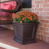 Mayne Fairfield 16in Square Planter – Espresso – Durable Self Watering Resnin Planter (5887-ES)