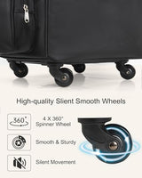 Relavel Rolling Makeup Train Case, Hairstylist Traveling Bag with 4 Wheels, Heat Insulation Full Layer, Adjustable Dividers, Hair Tools and Cosmetics Storage Organizer Trolley Suitcase Makeup Cart