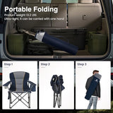 Camping Folding Chair, Heavy Duty Oversized Portable Outdoor Chair, Foldable Camp Chair with Cup Holder and Cooler Bag Support 450 LBS, Green??