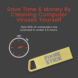 FixMeStick Gold Computer Virus Removal Stick for Windows PCs – Unlimited Use on Up to 3 Laptops or Desktops for 1 Year – Works with Your Antivirus