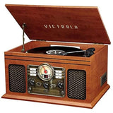Victrola The Quincy 6-in-1 Bluetooth Record Player & Multimedia Center with Built-in Speakers ?C 3-Speed Turntable, CD & Cassette Player, AM/FM Radio, Wireless Music Streaming (Natural)