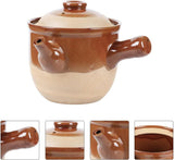 Traditional Chinese Medicine Casserole Retro Skillet Pottery Clay Chinese Medicine Pot Pitcher Teapot Stew Pot Ramen Gift,001,25x19cm (1 22×17.5cm)