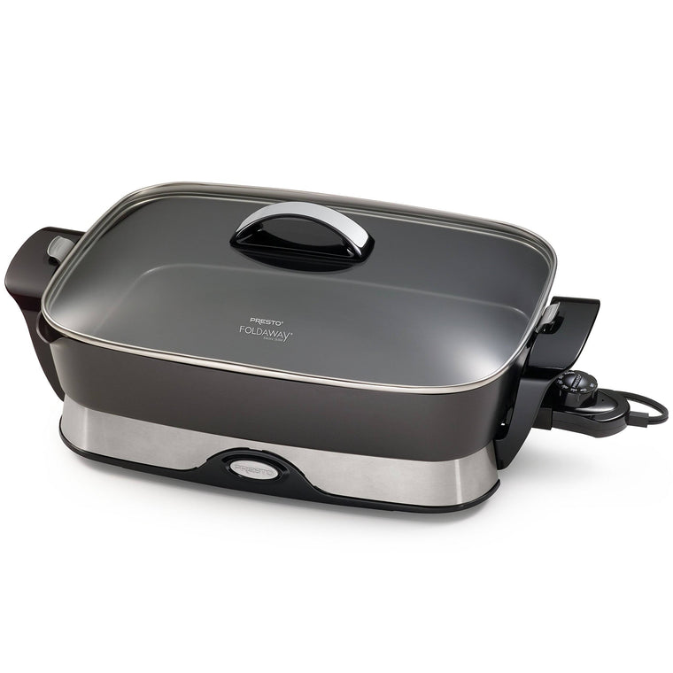 Presto 06857 Electric Skillet, 16 inch Foldaway Non Stick Skillet, Black