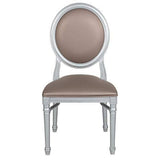 Flash Furniture 2 Pk. Hercules Series 900 lb. Capacity King Louis Chair with Taupe Vinyl Back and Seat and Silver Frame
