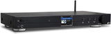 Ocean Digital WiFi Internet Component Radio Tuner (430 mm) WR10 FM/ Ethernet Bluetooth Receiver 2.4 Color Display with Digital Output to Connect Hi-Fi System -Black