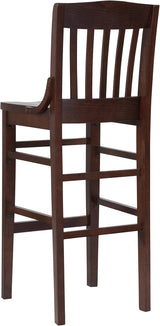 Flash Furniture HERCULES Series School House Back Walnut Wood Restaurant Barstool