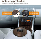 HOTT CD611 Portable CD Player for Home Travel and Car with Stereo Headphones, Anti-Shock ,Wood Grain