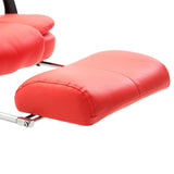 HOMCOM Reclining PU Leather Executive Home Office Chair with Footrest – Red
