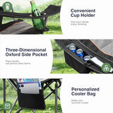 Camping Folding Chair, Heavy Duty Oversized Portable Outdoor Chair, Foldable Camp Chair with Cup Holder and Cooler Bag Support 450 LBS, Green??