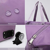 Rolling Duffle Bag with Wheels and Handle Foldable Travel Bag Expandable Carry on Bag with Detachable Casters Wheeled Weekender Bag for Women & Men – Purple
