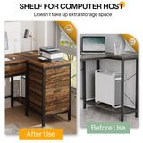 Tribesigns L-Shaped Desk with 6 Drawers, 47 in. Computer Corner Desk with CPU Storage Stand, Home Office Writing Desk Space-Saving Workstation Table