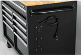 Husky 46 in. W x 24.5 in. D 9-Drawer Mobile Workbench with Solid Wood Top in