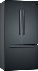 Bosch – 800 Series 21 Cu. Ft. French Door Counter-Depth Smart Refrigerator – Black stainless steel