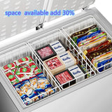 Freezer Wire Baskets, Kitchen Storage Organizer Bins for Chest and Upright Freezer, Refrigerator Dividers Containers with Handles – Pearl White (3)