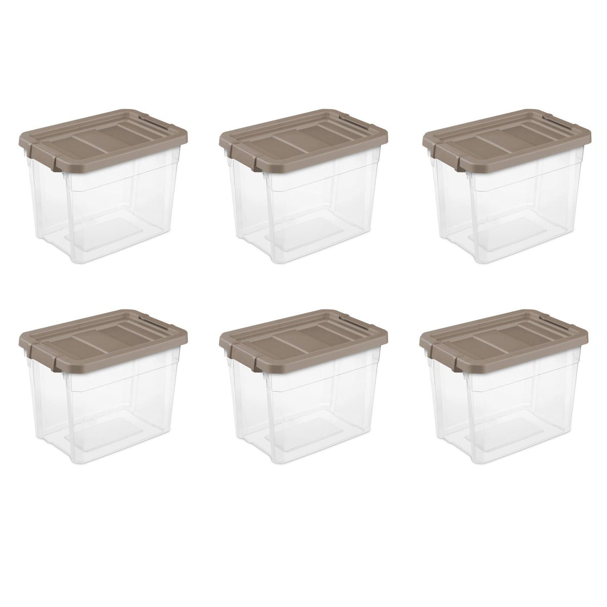 Sterilite, 30 Qt./28 L Stacker Box, Taupe Splash, Case of 6