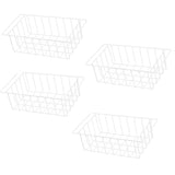 Freezer Wire Baskets, Kitchen Storage Organizer Bins for Chest and Upright Freezer, Refrigerator Dividers Containers with Handles – Pearl White (3)