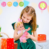 Baby Doll Toys Set, 14 Doll Toys, 25Pcs Dolls Care Toy Playset, Toddlers Toy Doll Set Incl Cradle Crib, High Chair, Milk Bottle, Pacifier, Diaper, Baby Gift for Age 3 4 5 6+ Years Old Girls Boys