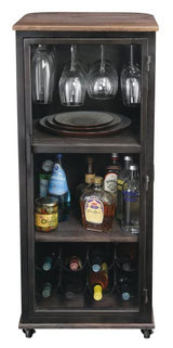 Howard Miller 547915 Brayton Wine & Bar Cabinet Door Organizer Trays, Brown, Small