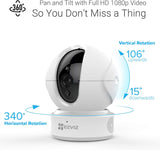 EZVIZ C6CN 1080p Indoor Pan/Tilt WiFi Security Camera, 360?? Coverage, Auto Motion Tracking, Two-Way Audio, Clear 30ft Night Vision, Supports MicroSD Card up to 256GB (Sold Seperately), 2.4GHz WiFi