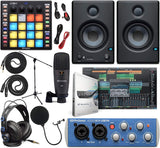 PreSonus AudioBox 96 Audio Interface (May Vary Blue or Black) Full Studio Bundle with Studio One Artist Software Pack, ATOM MIDI/Production Pad Controller, Eris 4.5 BT Pair 2-Way Bluetooth Monitors