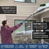 EVERSPROUT Never-Scratch SnowBuster 7-to-24 Foot (Up to 30 Ft Standing Reach) | Pre-Assembled Extendable Roof Rake for Snow Removal | Heavy-Duty Aluminum, Soft Foam Pad | Exclusive Push/Pull Design