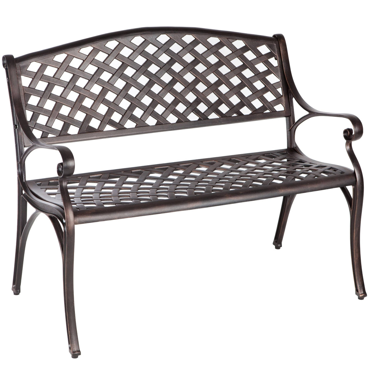 Patio Sense Cast Aluminum Patio Bench, Antique Bronze