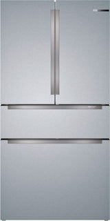 Bosch – 800 Series 20.5 Cu. Ft. 4-Door French Door Counter-Depth Smart Refrigerator – Stainless steel