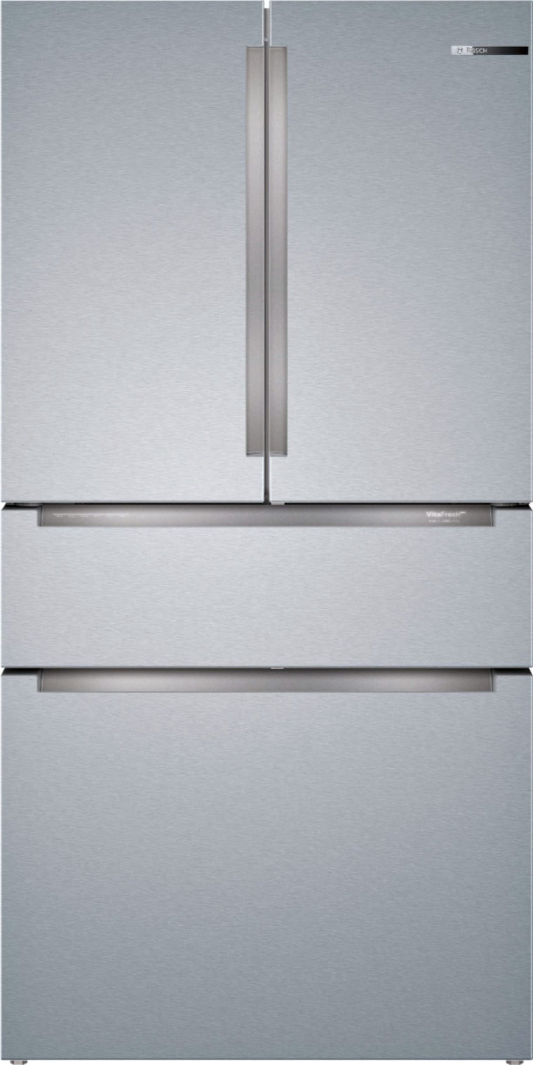 Bosch – 800 Series 20.5 Cu. Ft. 4-Door French Door Counter-Depth Smart Refrigerator – Stainless steel