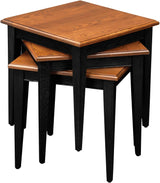 Leick Stacking Table Set, Black and Medium Oak