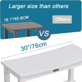 HDPS Shower Bench Seat, Poly Lumber Bathroom Stool for Inside Shower Waterproof, Foot Rest Stool for Shaving Legs with Adjustable Feet, Plastic Spa Bath Chair Seat for Bathroom, Non-Slip, Brown