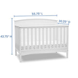 Delta Children Archer Solid Panel 4-in-1 Convertible Baby Crib – Greenguard Gold Certified, Bianca White