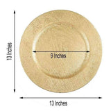 Balsacircle 24 Pcs 13 in Gold Wooden Textured Round Charger Plates – Dinner Party Wedding Supplies for All Holidays