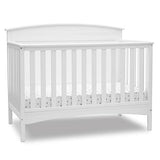 Delta Children Archer Solid Panel 4-in-1 Convertible Baby Crib – Greenguard Gold Certified, Bianca White