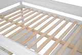 Full Size Loft Bed, Multi-Functional Solid Wood Loft Bed with Wardrobes and 2-Drawer Desk and Storage Cabinet, Modern Full Bed Frame with Built-in Ladder and Safety Guardrails,White
