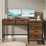 Tribesigns L-Shaped Desk with 6 Drawers, 47 in. Computer Corner Desk with CPU Storage Stand, Home Office Writing Desk Space-Saving Workstation Table
