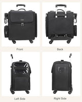 Relavel Rolling Makeup Train Case, Hairstylist Traveling Bag with 4 Wheels, Heat Insulation Full Layer, Adjustable Dividers, Hair Tools and Cosmetics Storage Organizer Trolley Suitcase Makeup Cart