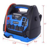 Rechargeable Jump Starter for Gas Diesel Vehicles – 1800 Amps with Air Compressor and AC, 12V DC, USB Power Station