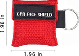 100pcs CPR Face Shield Mask Keychain Keyring Emergency Kit CPR Face Shields for First Aid or CPR Training (Red-100)